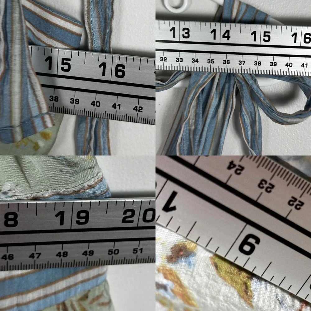SOLD Floral Cottagecore Prairie Tiered Maxi Dress Size Large Tie Shoulders Boho - Picture 14 of 14